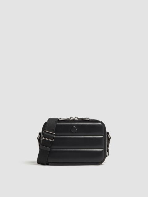 Horizontal Crossbody Leather Bag Men Black Moncler