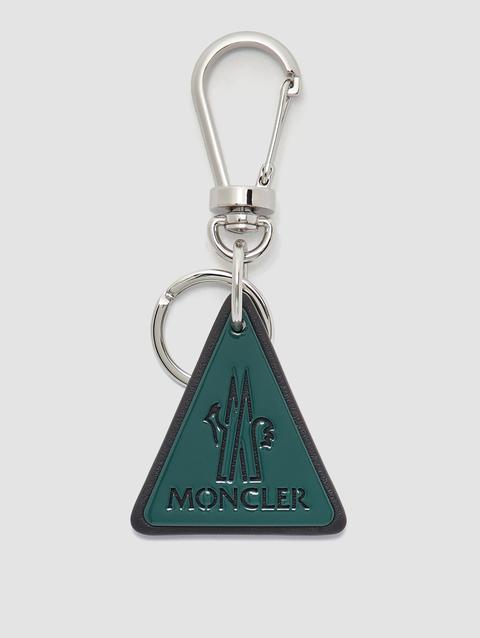 Logo Leather Key Ring Men Emerald Green Moncler