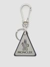 Logo Leather Key Ring Men Silver Moncler