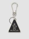 Logo Leather Key Ring Men Black Moncler