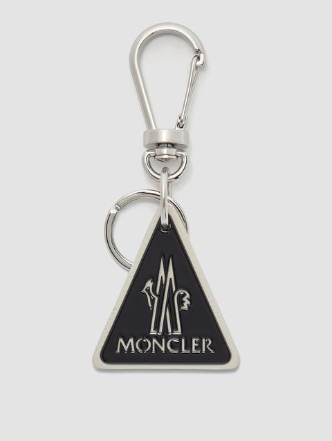 Logo Leather Key Ring Men Black Moncler