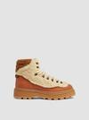 Peka Trek Shearling & Leather Hiking Boots Women Beige Moncler