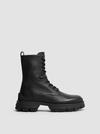 Hevea Leather Lace-Up Boots Women Black Moncler