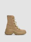 Resile Trek Water-Repellent Suede Lace-Up Boots Women Beige Moncler