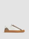 Monaco M Leather & Suede Sneakers Women Optical White Moncler