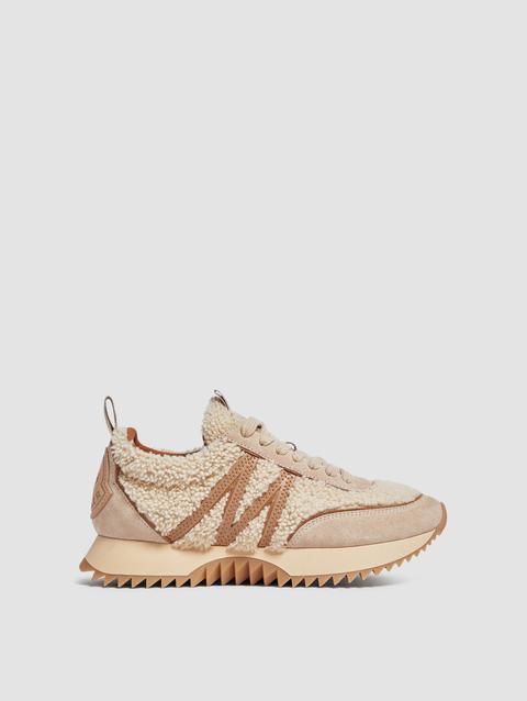 Pacey Shearling Sneakers Women Beige Moncler