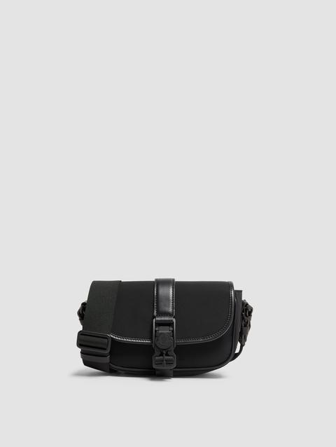 Trick Leather-Trimmed Crossbody Bag Women Black Moncler