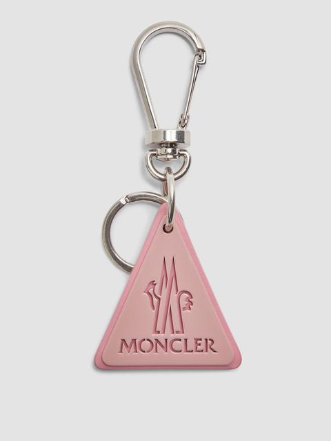 Leather Logo Key Ring Women Pink Moncler