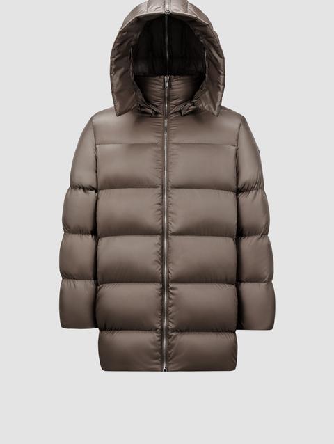 Moncler + Rick Owens Cyclopic Hooded Long Down Jacket Gender Neutral Taupe Moncler