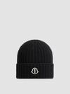 Moncler + Rick Owens Wool & Cashmere Beanie Gender Neutral Black Moncler