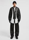 Moncler x Willow Smith Iali Leather Bomber Jacket Women Black Moncler