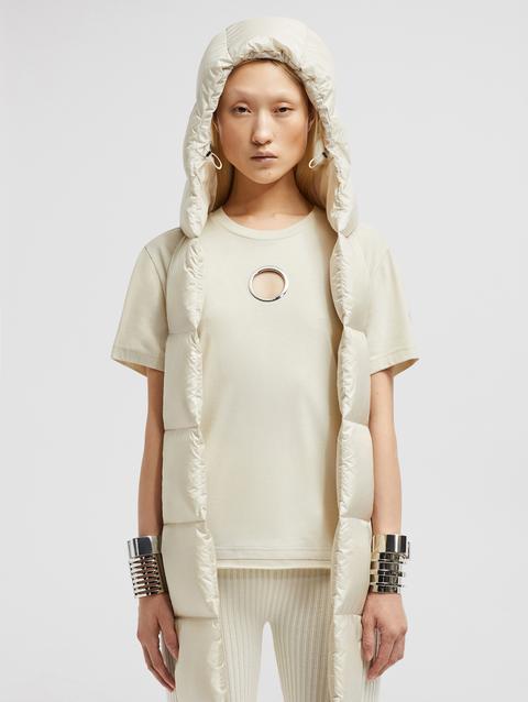 Moncler x Willow Smith Eyelet Cotton T-Shirt Women White Ivory Moncler