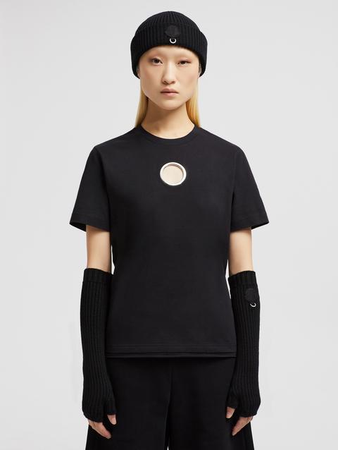 Moncler x Willow Smith Eyelet Cotton T-Shirt Women Black Moncler