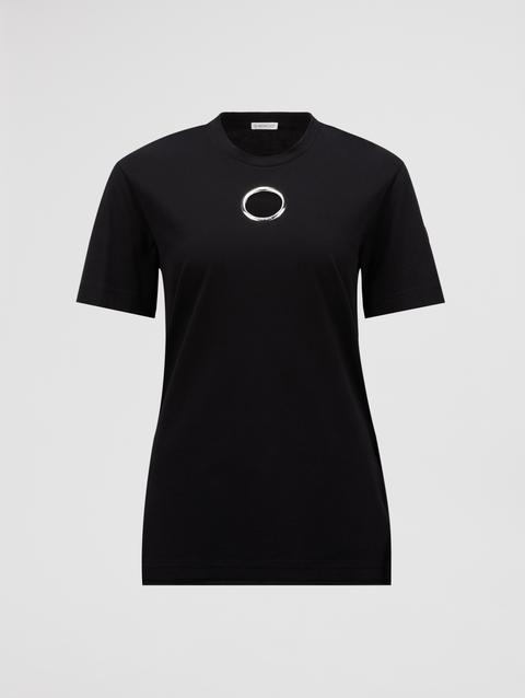 Moncler x Willow Smith Eyelet Cotton T-Shirt Women Black Moncler