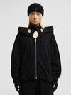 Moncler x Willow Smith Zip-Up Eyelet Cotton Hoodie Women Black Moncler