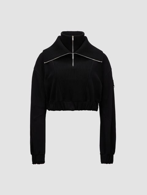 Moncler x Willow Smith Cotton Half-Zip Sweatshirt Women Black Moncler