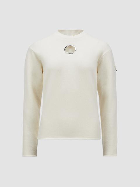 Moncler x Willow Smith Eyelet Wool & Cashmere Sweater Women White Ivory Moncler