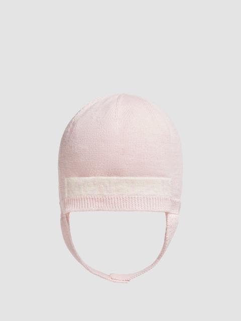 Wool Beanie with Earflaps Boy Light Pink Moncler