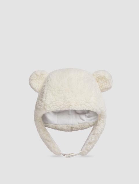 Teddy Cap with Earflaps Gender Neutral White Moncler