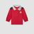 Logo Long Sleeve Cotton Piquet Polo Shirt Boy Scarlet Red Moncler