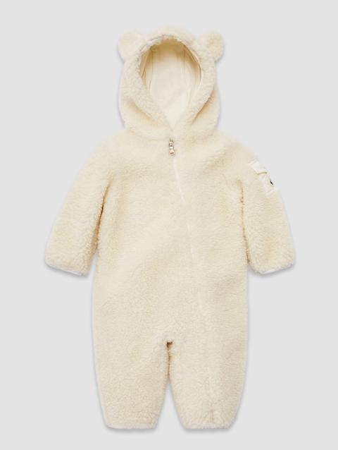 Hooded Teddy Baby Grow Gender Neutral White Moncler