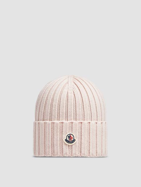 Wool Beanie Women Light Pink Moncler