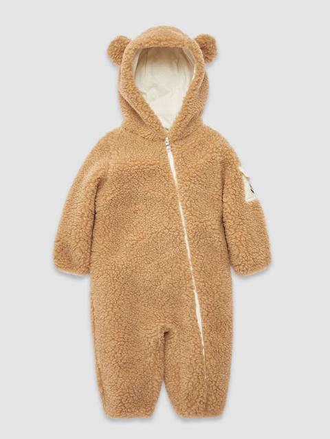 Hooded Teddy Baby Grow Gender Neutral Camel Beige Moncler