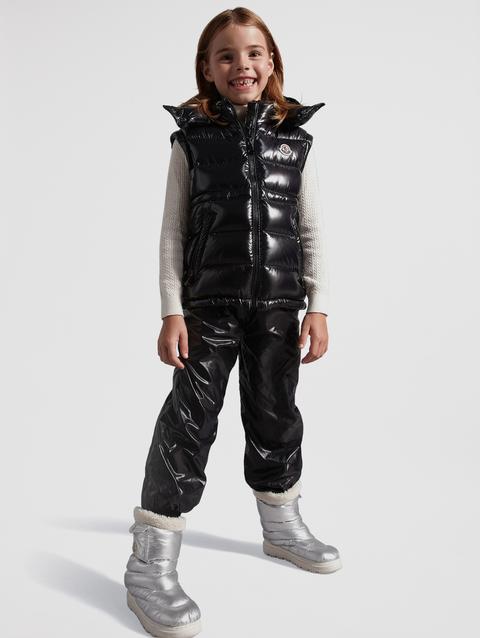 Ania Hooded Down Vest Girl Black Moncler