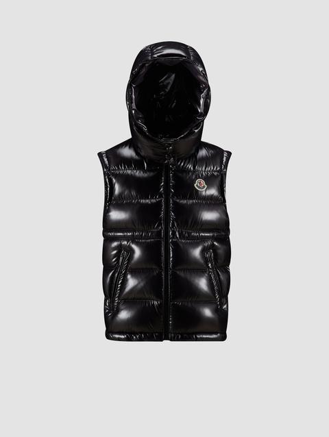 Ania Hooded Down Vest Girl Black Moncler