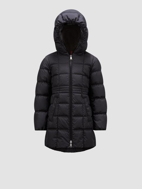 Arina Hooded Down Jacket Girl Black Moncler