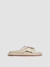 Bell Soft Leather Slides Women Beige Moncler