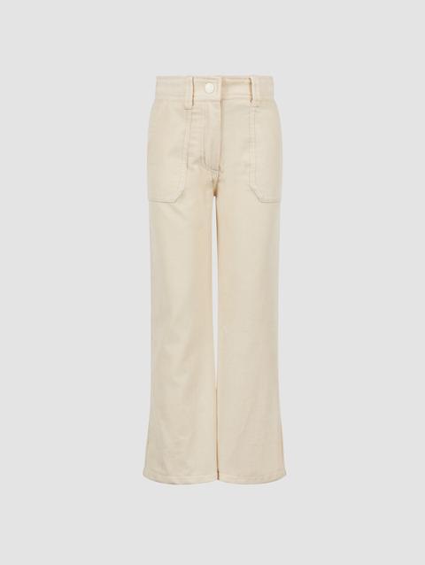 Corduroy Pants Girl White Ivory Moncler