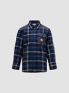 Checked Flannel Shirt Boy Royal Blue Moncler