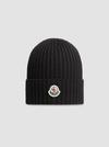 Wool Beanie Boy Black Moncler