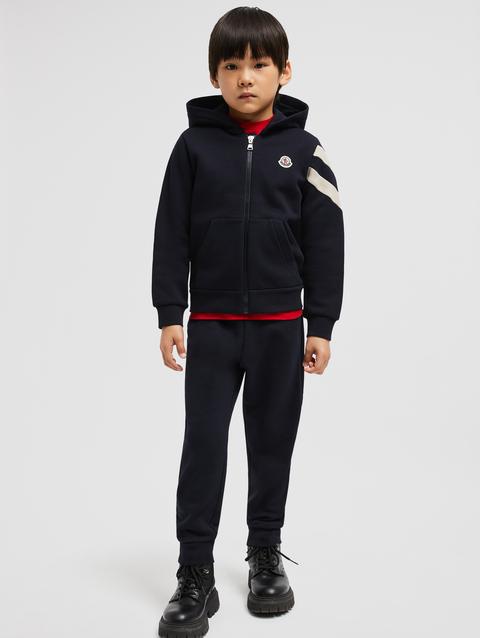 Logo Cotton Sweatsuit Set Boy Night Blue Moncler