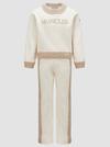 Embroidered Logo Cotton Sweatsuit Set Girl White Moncler