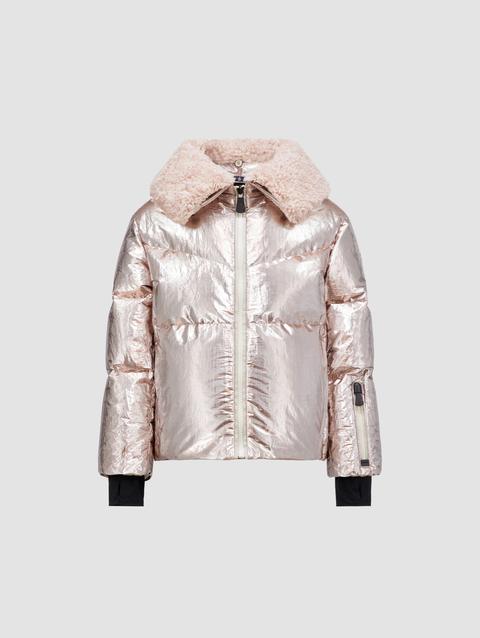 Trevelin Lamé Down Jacket Girl Light Pink Moncler