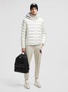 Besines Double Hood Short Down Jacket Men White Moncler