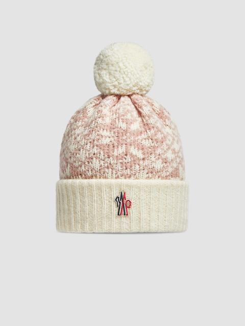 Bouclé Wool Beanie With Pom Pom Girl Pink Moncler