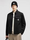 Cotton Gabardine Zip-Up Shirt Jacket Men Black Moncler