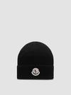 Cotton Beanie Men Black Moncler