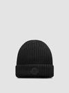 Cotton Beanie Men Black Moncler