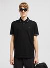 Logo Patch Cotton Polo Shirt Men Black Moncler