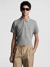 Logo Patch Cotton Polo Shirt Men Grey Moncler