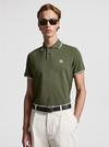 Logo Patch Cotton Polo Shirt Men Green Moncler