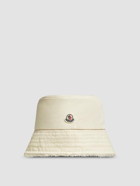 Reversible Cotton & Teddy Bucket Hat Women White Moncler