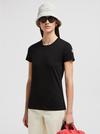 Logo Patch Cotton Jersey T-Shirt Women Black Moncler