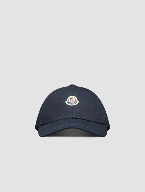 Cotton Gabardine Baseball Cap Boy Blue Moncler