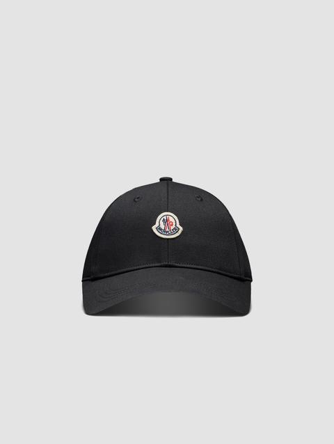 Cotton Gabardine Baseball Cap Boy Black Moncler