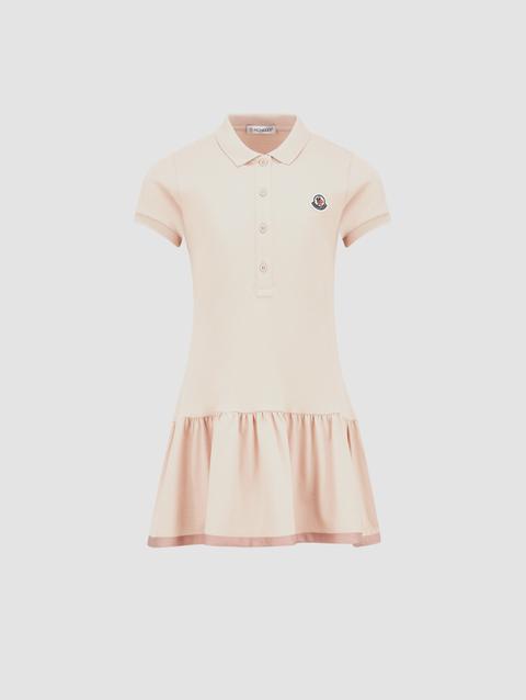 Cotton Piquet Polo Shirt Dress Girl Pink Moncler